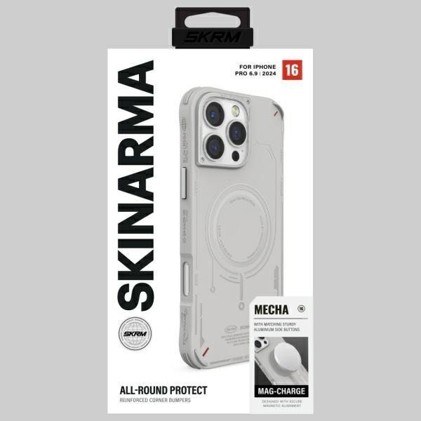 Skinarma Etui Mecha Iphone 16 Pro Max    6.9 Magnetic Charging Jasno Szary/Light Grey