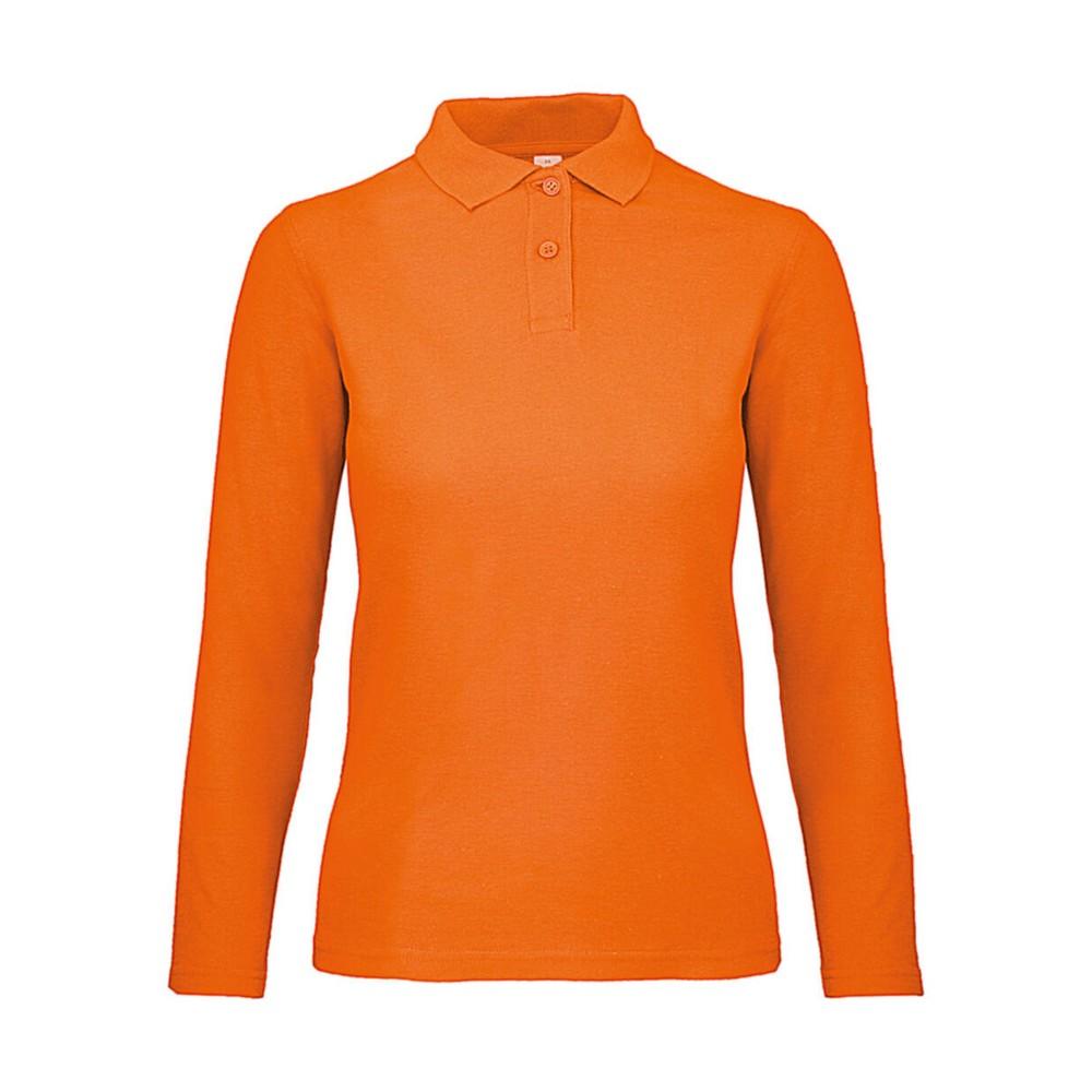 B&C Womens/Ladies ID.001 Long-Sleeved Polo Shirt