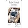 POEDAGAR Luxury Square Fashion Man Wristwatch Waterproof Luminous Date Week Quartz Watches Stainless Steel Watch