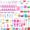 106 Pcs Doll Wardrobe with Clothes and Accessories Set for 30cm Doll, Storage Closet Gown Dresses Shoes Hangers Etc. for Girl Gift Set (NO DOLLS)