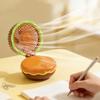 Portable Hamburger Shaped Mini Fan With 2 Battery Power For Desktop Or Handheld Use In Home Office Or Outdoor