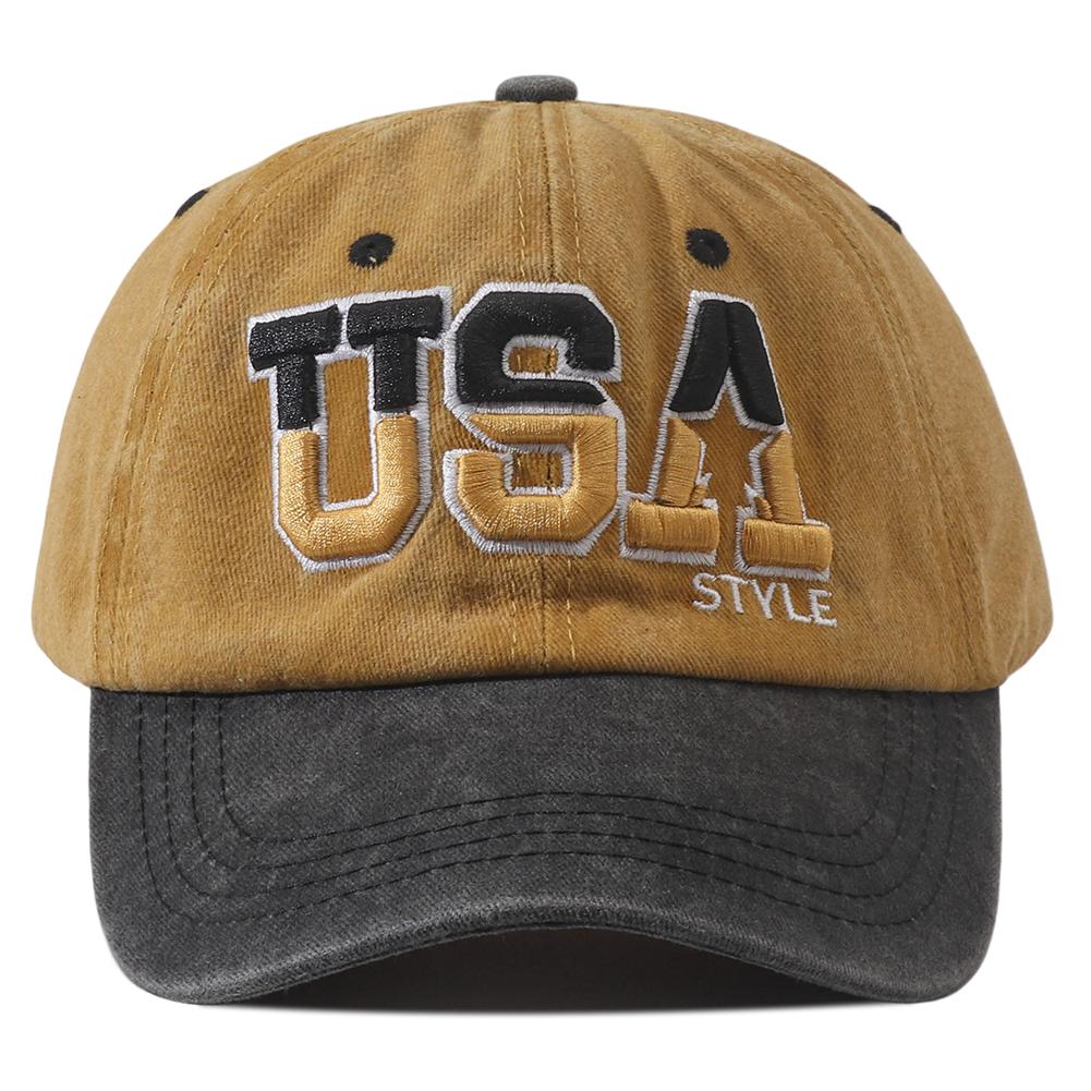 New Unisex USA Embroidered Letter Baseball Cap Washed Cotton Snapback Hat Hip Hop Outdoor Peaked Caps for Women Men Visor Hats