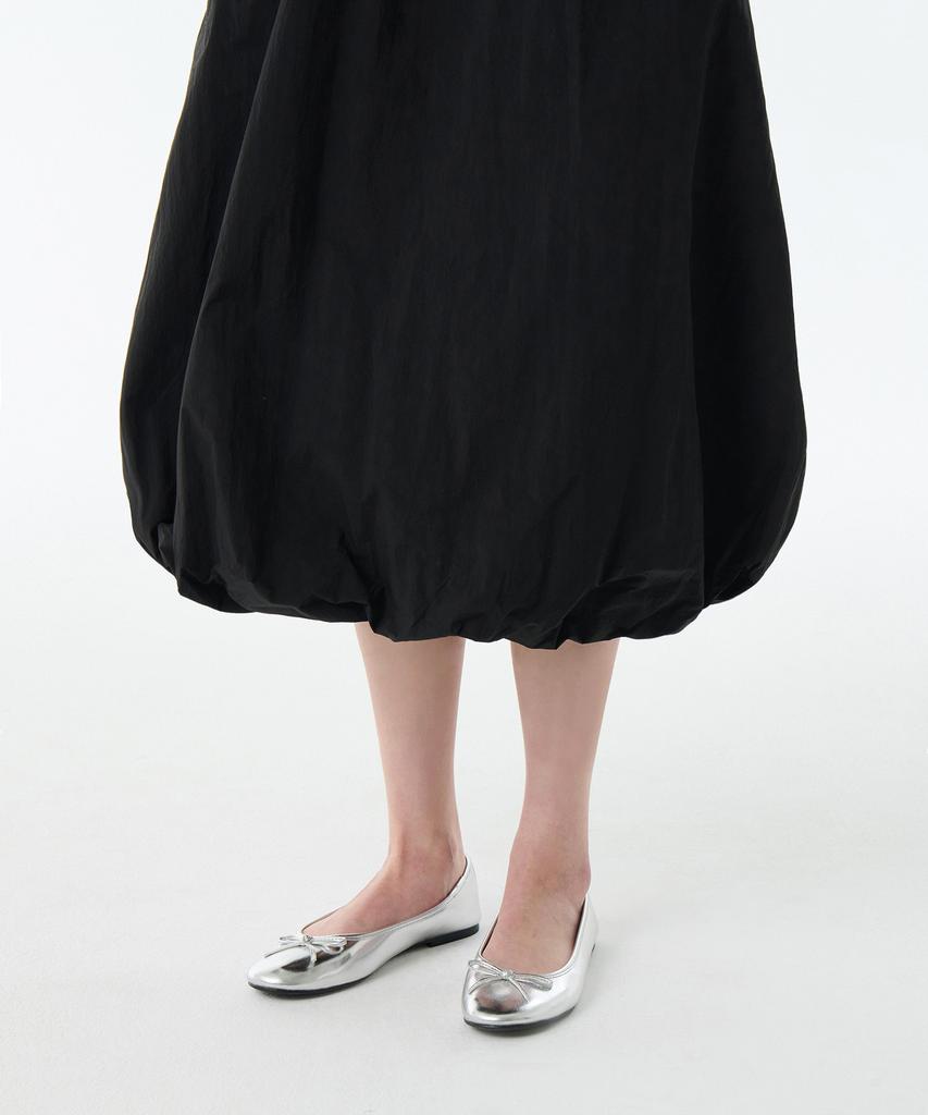 MUSINSA STANDARD WOMAN Women'S Balloon Elastic Long Skirt [Black]
