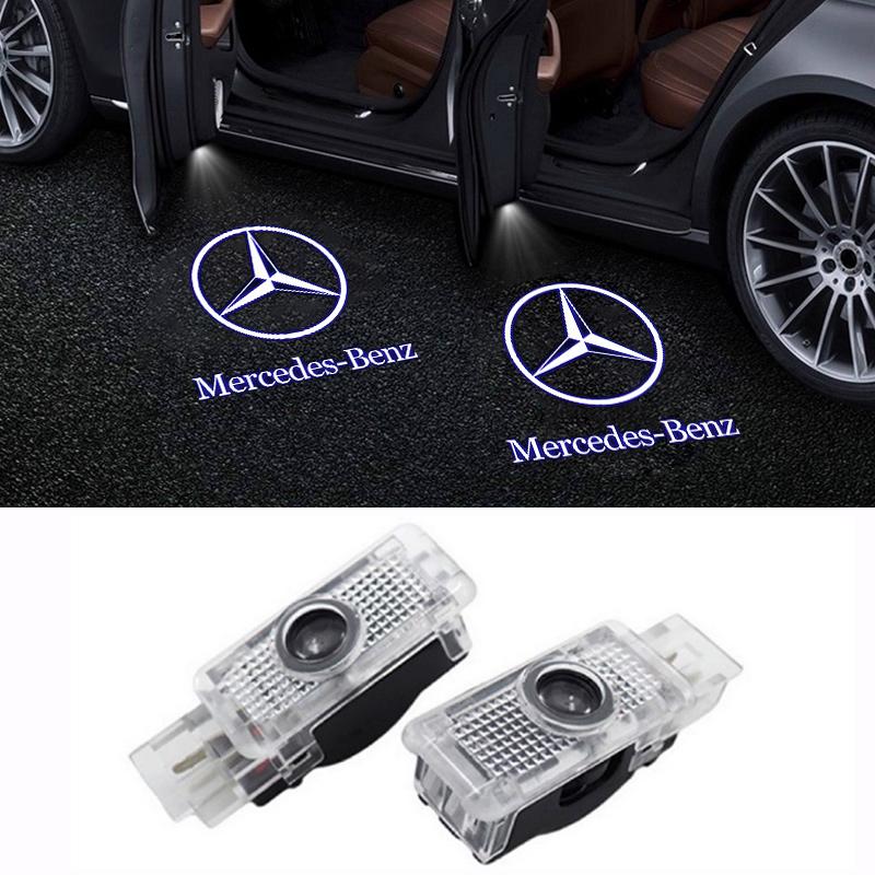 2pcs Car Logo Door Laser Light Projection Atmosphere Lights For Mercedes Benz C C205 CLA C117 X117 CLS C218 X218 E C207 A207 OD5