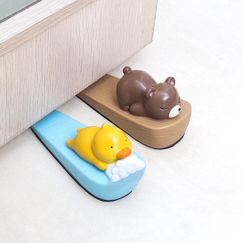 Cartoon Animal PVC Door Stopper - Creative, Anti-collision, Child Safety Door Holder for Living Room