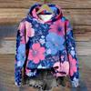 Women's Floral Hoodie Hipster Winter Pullover Harajuku Loose-Fit Casual Sweatshirt Cozy Fleece-Lined Jacket Casual Streetwear