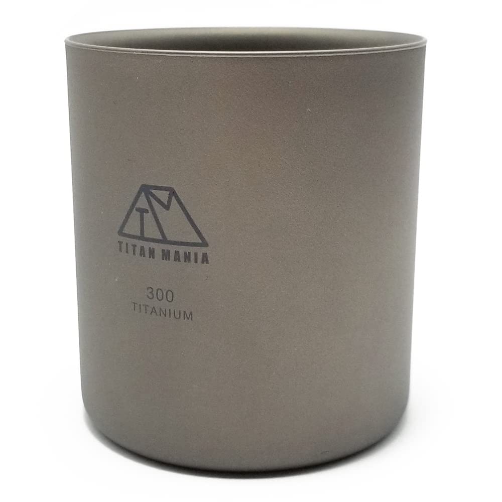 TITAN MANIA Titanium Lightweight and Ideal for Solo and Outdoor Includes Storage Bag Double-Walled Mug, Stackable, Stylish, Camping, Camping,