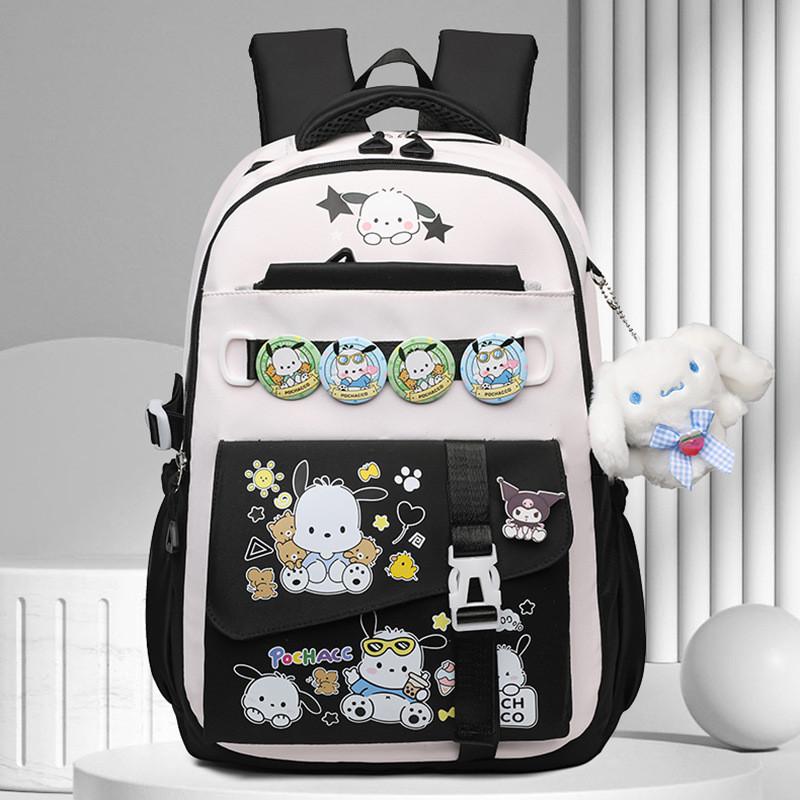 

Anime Cartoon Waterproof Nylon Backpack With Expandable Design For College Students** Characters Included) чёрный