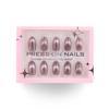 Simple French cat eye manicure fake nails advanced transparent gray almond type wearing nail fake nails