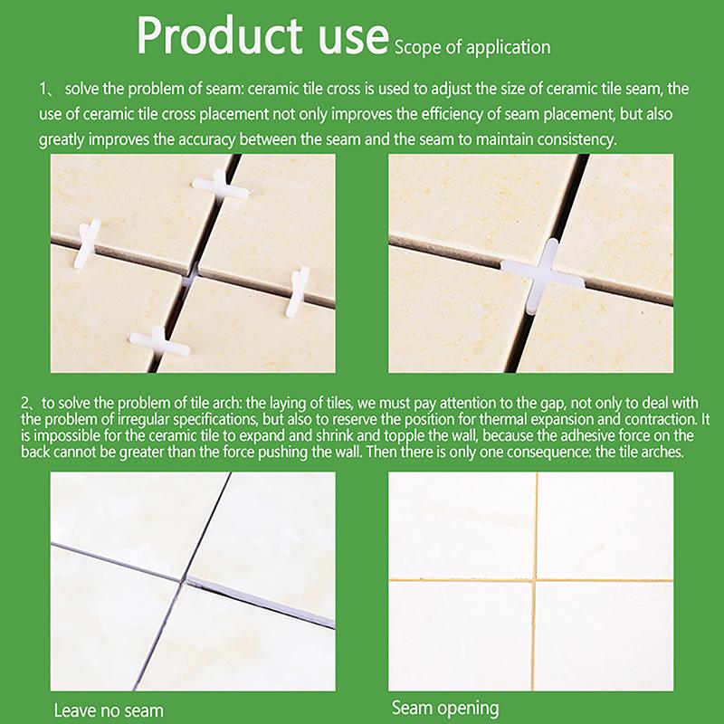 500Pcs 1/1.5/2/2.5/3/5Mm Ceramic Tiler Spacer Cross Plastic Tile Plumber Reuseable Leveling System Construction Tools