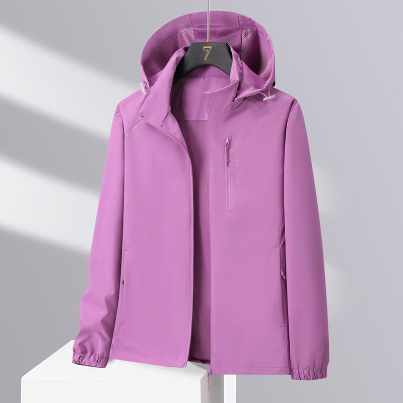 Winddichte Kapuzenjacke für Damen: Lässiger lockerer Trenchcoat für Frühling/Herbst, Abnehmbar, Paarkleidung.