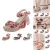 Premium Quality Women Boho Beach Sandals With Floral Wedge Heels For Summer Style