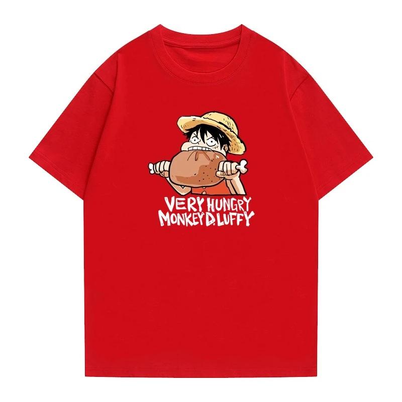 Japanese ONE PIECE Pattern Tshirt Shortsleeved Clothes Luff Animation Same Printing Peripheral Student Printing Men and Women S
