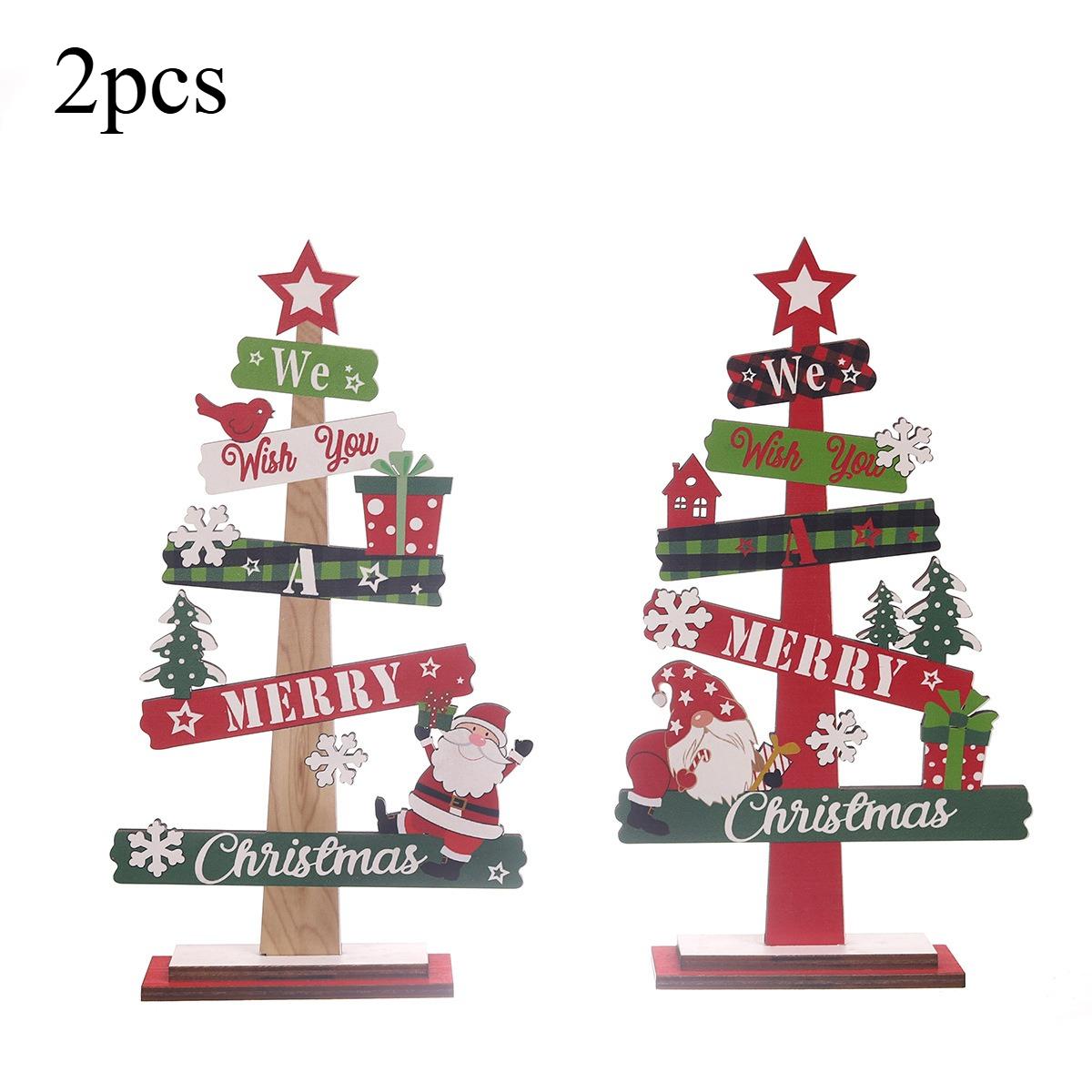 

Mini Christmas Tree Tabletop Decor Wooden Holiday Display for Desktop Festive Scene Setting Accessories with Seasonal Atmosphere 21.5cm