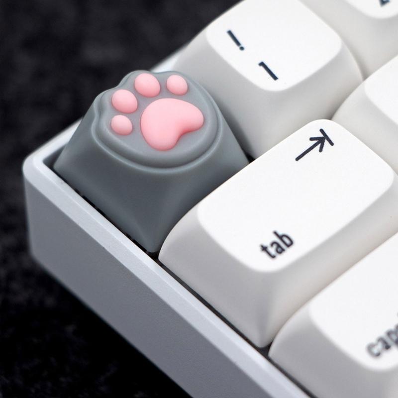 Silicone CatPaw Keycaps Quiet Typing Comfortable Soft Touch AntiSlip Caps for Gaming and Office Keyboards
