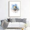 Islamisches Gebäude Moschee Kaaba Leinwand Poster Landschaft Religion Aquarelle Dekorative Malerei Moderne Bilder Wohnzimmer Dekor