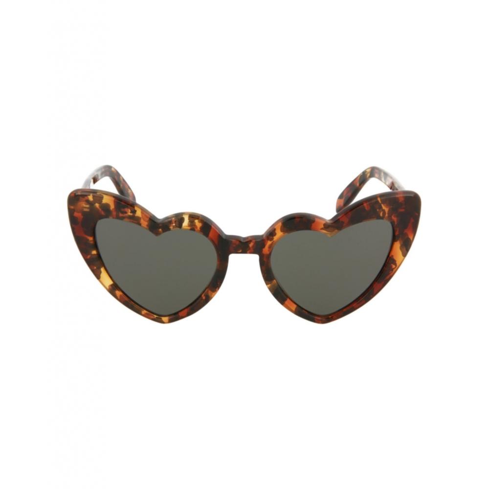 

Saint Laurent Солнцезащитные очки в форме сердца из ацетата havana havana grey