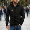 Men's Zip-Up Hoodie with Multiple Pockets, Casual Long Sleeve Sweatshirt