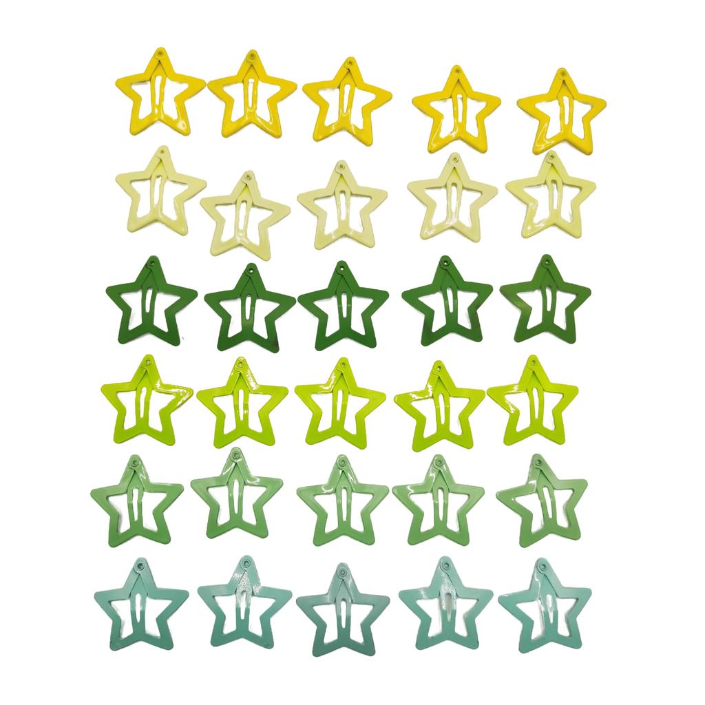 30 Pcs Gold Star Hair Clips 1.2 Inch Vintage Y2K Metal Snap Clips for Women Girl Hollow Punk Hair Accessories