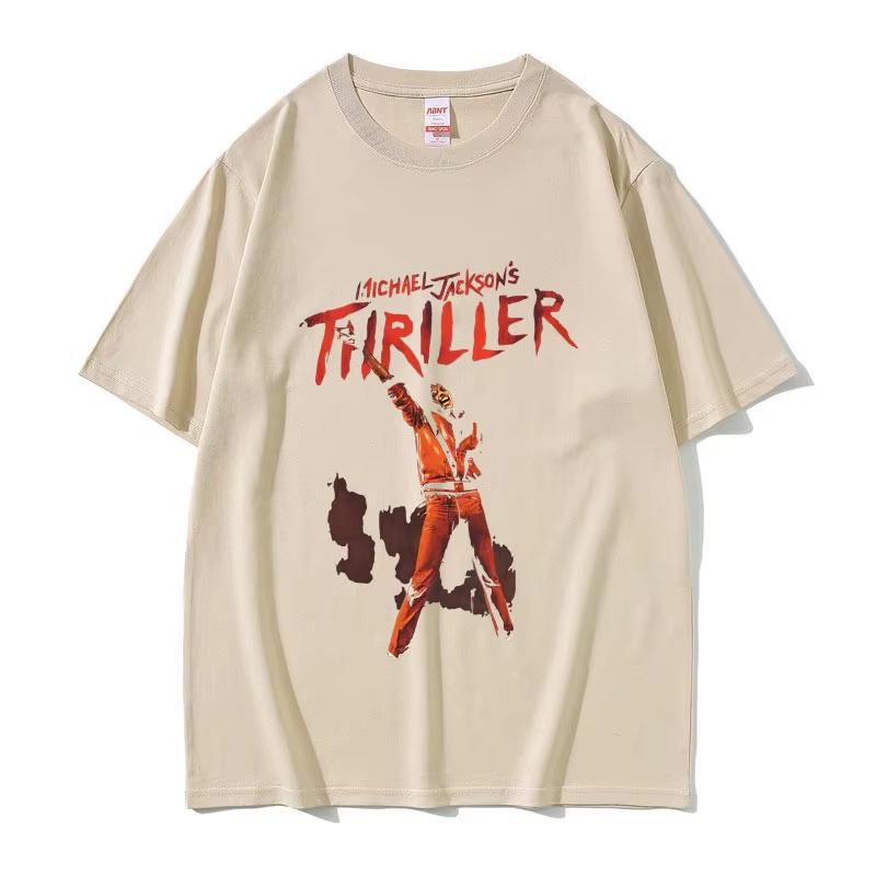 Michael Jackson Thriller Merch Tshirt Men Women Vintage Gothic Rock Streetwear Male Fashion Casual Hip Hop Crewneck T Shirts