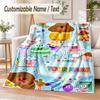 Hey Duggee Custom Name Flannel Throw Blanket Soft Warm for Sofa Bed Indoor Home Use