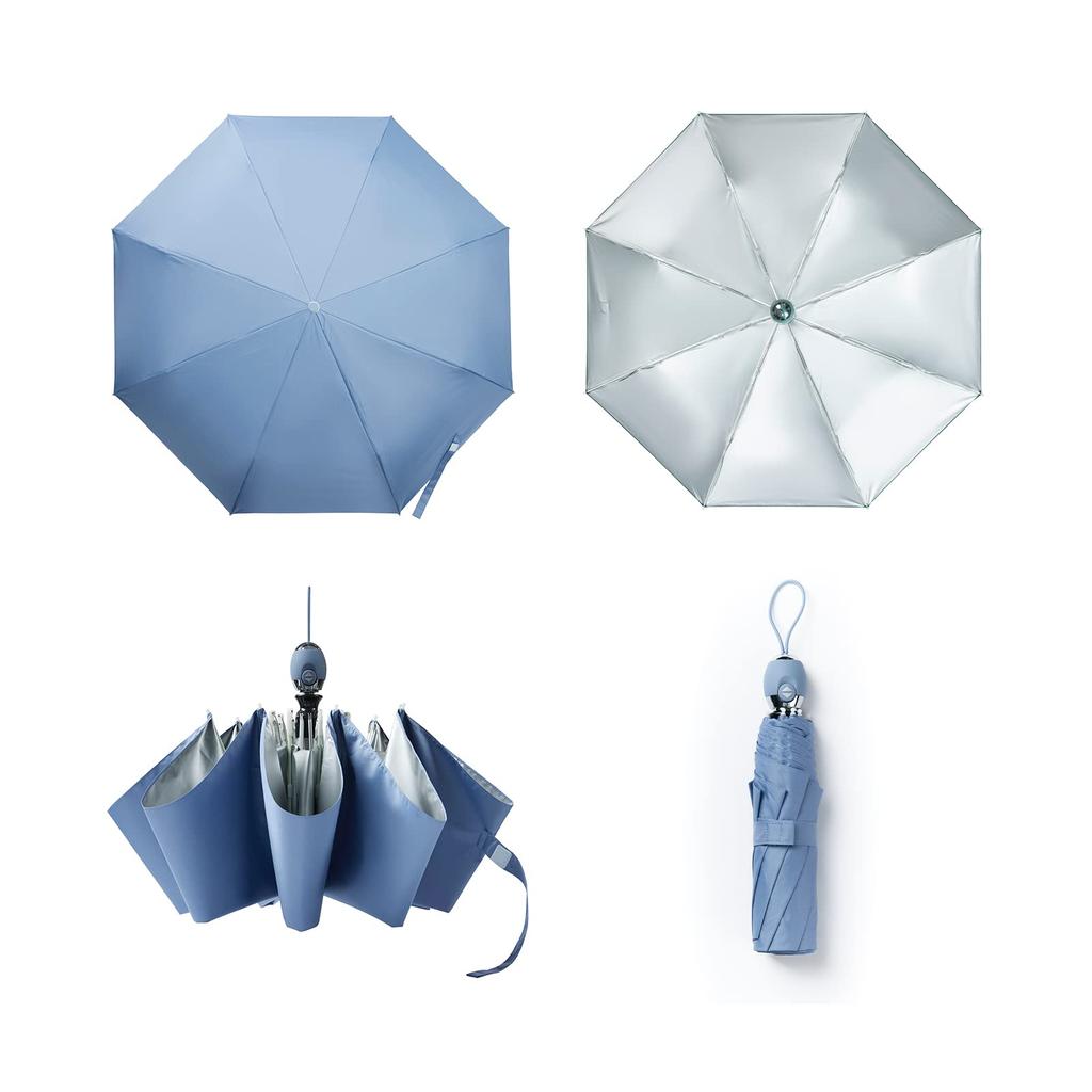 five Newly Designed Silver Parasol Folding UV Ultraviolet Complete Thermal 8 Heat Stroke Sun and Rain Auto Water Sun Folding Includes Storage Pouch