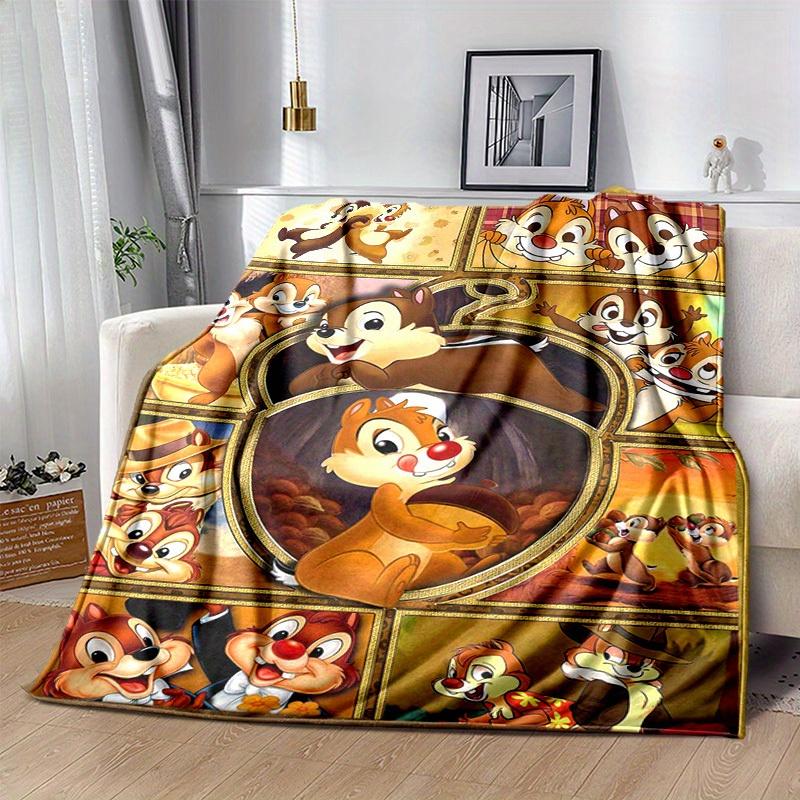 1pc. Cartoon Chip and Dale Blanket, Seasonal Home Decor Gift for friends, Couch, Bed, or Car, Soft Flannel Throw Blanket, Living Room, Trave