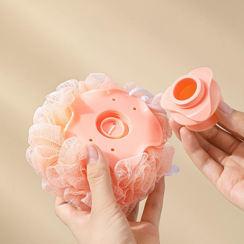 Bath Shower Loofah Sponge Pouf Body Wash Scrubber Creative Refill Shower Ball Exfoliating Home Bathroom