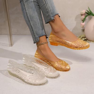 New High-value Crystal Women's Sandals Home Fashion Versatile Non-slip Low-heeled Bag Head Sandals Women's Shoes