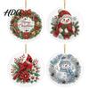Festive Winter Party Favors Christmas Acrylic Hanging Ornament Double Side Printed Santa Pendant for Tree Window Holiday Ornaments 2D Flat