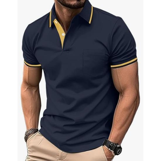 Pánské polo tričko s krátkým rukávem 3D digitální tisk Business Casual knoflíkové polo tričko