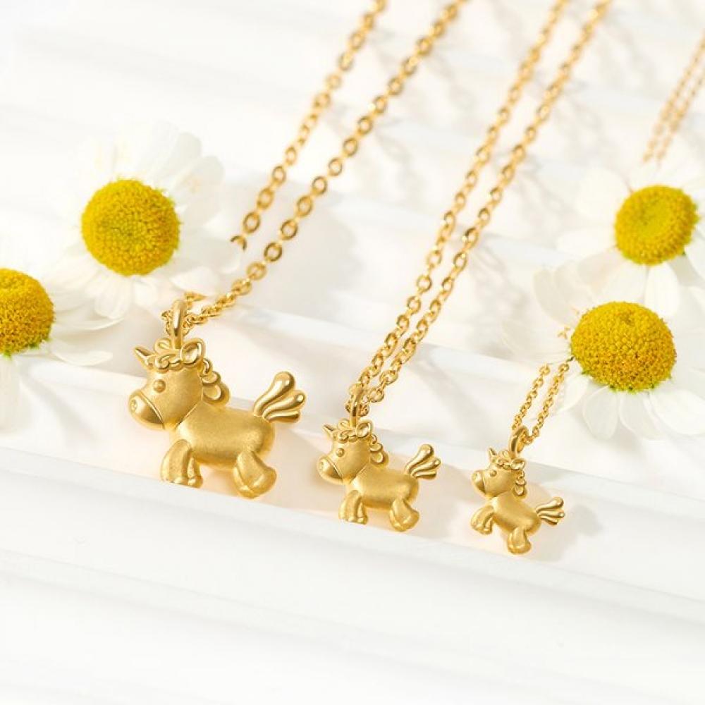 Porti 24k Gold Unicorn Pendant Necklace 1.875g