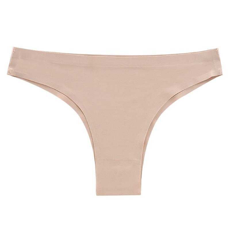 Brazilian Ice Silk Thong: Women's Seamless T-Back Underwear, Sexy Plus Size, Sports Style
