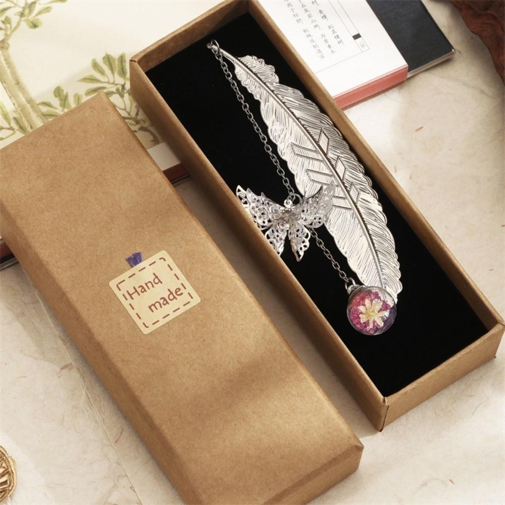 Butterfly Eternal Flower Bookmark Multi-Color Chinese Style Page Marker Feather Bookmark Student