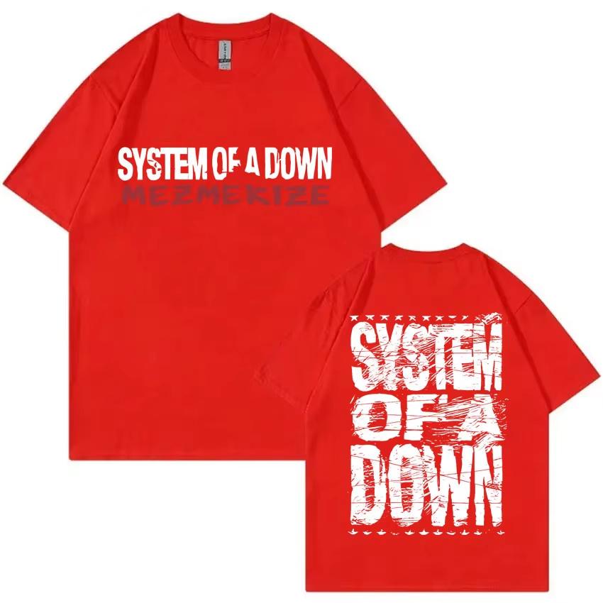 T-shirt Estiva alla Moda Unisex Rock Band System of A Down Mezmerize T-shirt Unisex e Unisex Vintage Alternativa Metal Musica T-shirt