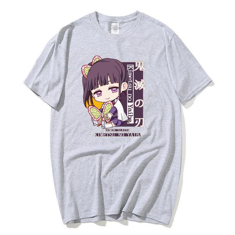 Anime Demon Slayer Kimetsu No Yaiba Harajuku T-Shirt Kawaii Tsuyuri Kanawo Cartoon bedrucktes lässiges Sommer-T-Shirt Manga T-Shirts Unisex Streetwear
