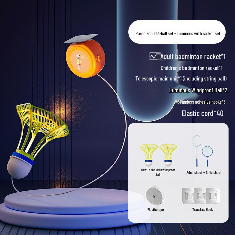 Elastic Rebound Badminton Trainer for Solo Play - Suitable for Children and Adults, Indoor and Outdoor