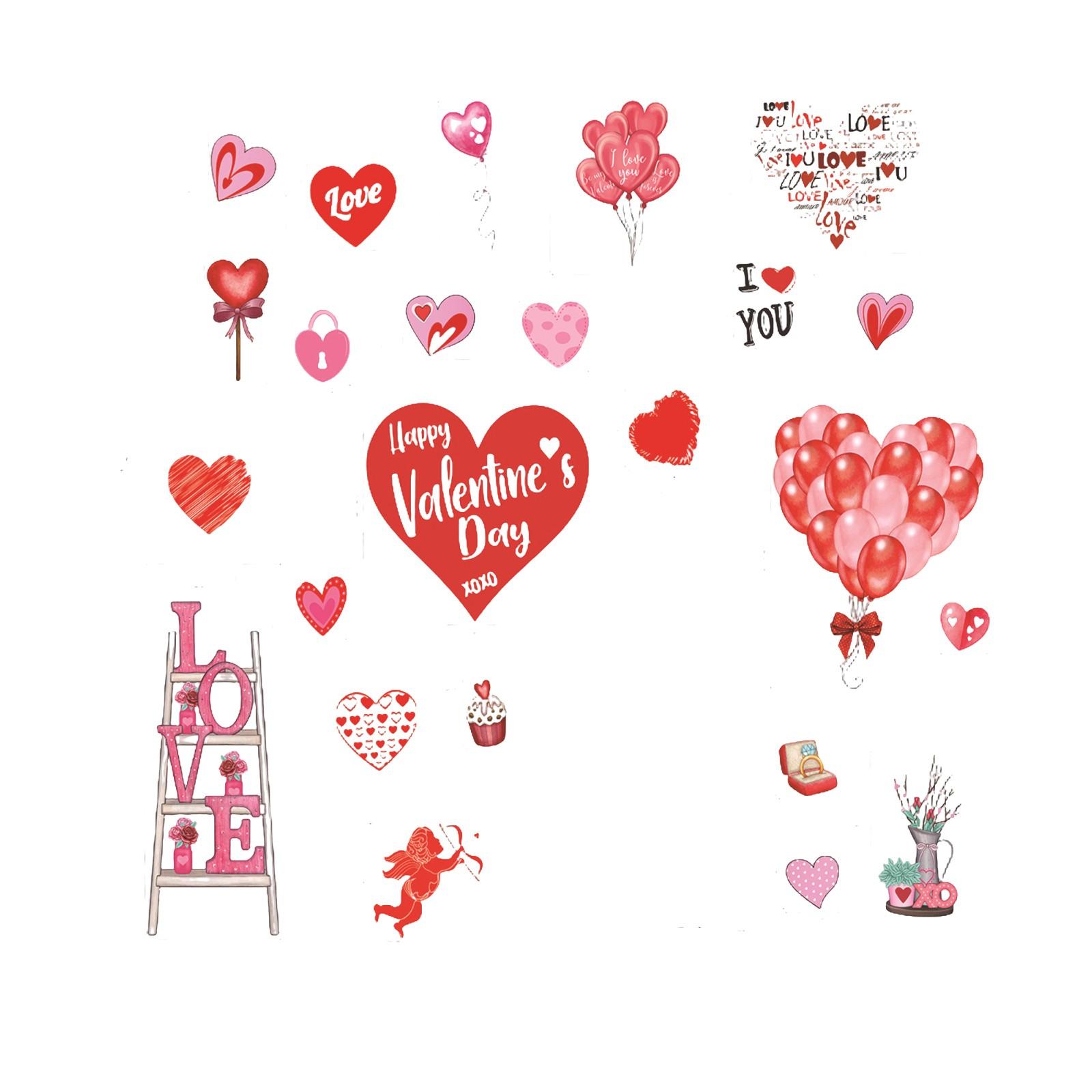 

Наклейки на окна ко Дню святого Валентина, наклейки на окна с гномами ко Дню святого Валентина, съемные украшения для окон для стеклянных домов и праздников