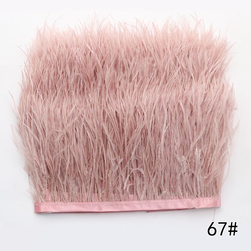 2M Ostrich Feather Cloth Edge 8-10 Cm Cuffs Clothing Skirt Decorative Accessories Color Ostrich Feather Cloth With Feathers