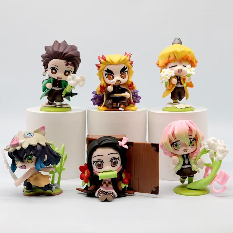 2026 NEW  Demon Slayer Blind Box Anime cartoon 6Pcs 8Pcs 12Pcs 20Pcs Sets Kimetsu No Yaiba PVC Dolls Desktop Decora