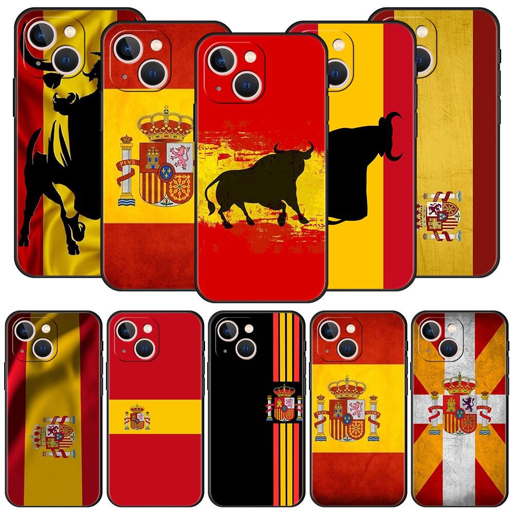 Spanien Stier Flagge Luxus Handyhülle Für iPhone 16 13 15 14 12 11 Pro MAX XR X SE XS 7 8 Plus Weiches TPU Stoßfeste Hülle