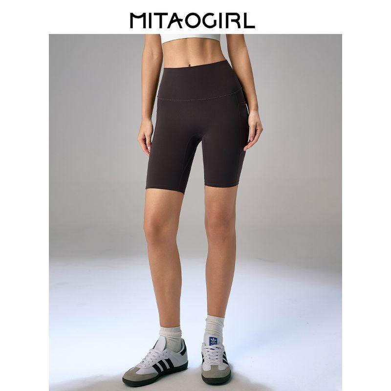 Mitaogirl Kendall Sports Shorts Women's Tight Cycling Yoga Pants High Waist Workout Hip Lifting Sports Pants Outwear