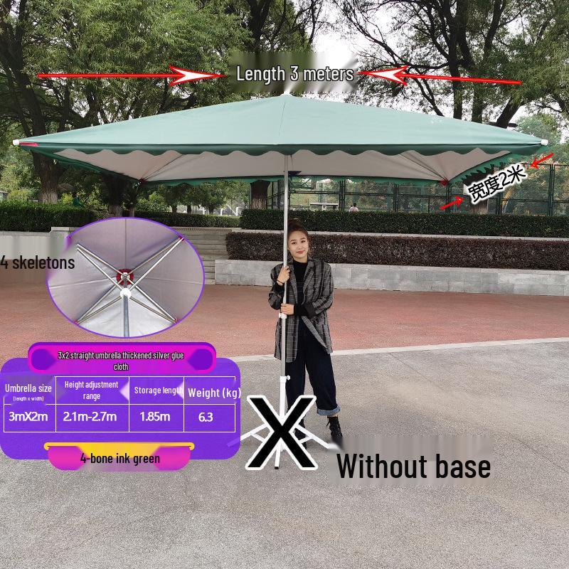 Large Outdoor Rectangular Sunshade Umbrella - Commercial Folding Awning for Courtyard