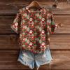 Women's Cute Sweater Knitted Fashion Casual Round-neck Short-sleeved  Cozy Print Top