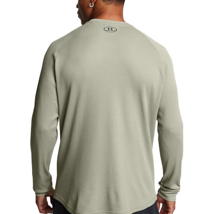 Under Armour Dfo Crew Neck Sports Casual Raglan Sleeve Long Sleeve T-Shirt Men Tops Jungle-Green 1302355-504