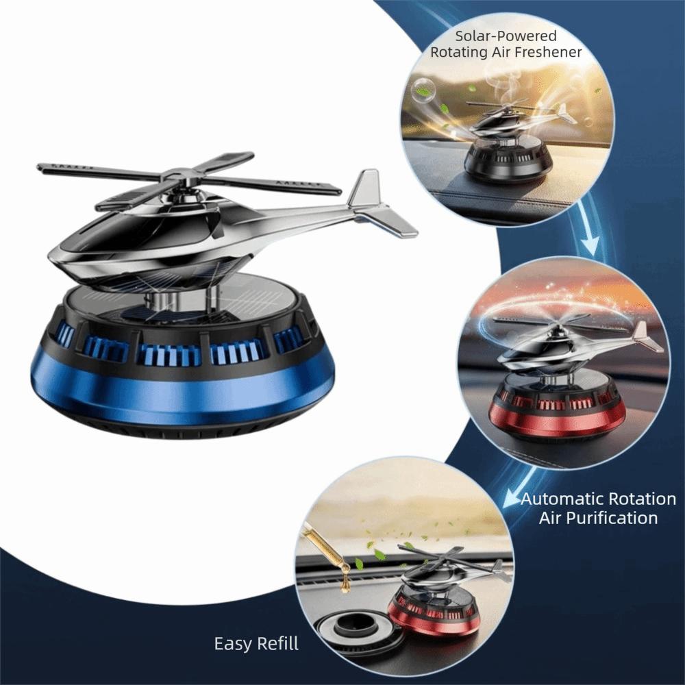 Helicopter Shape Car Air Freshener Solar Powered Rotating Car Decor Car Interior