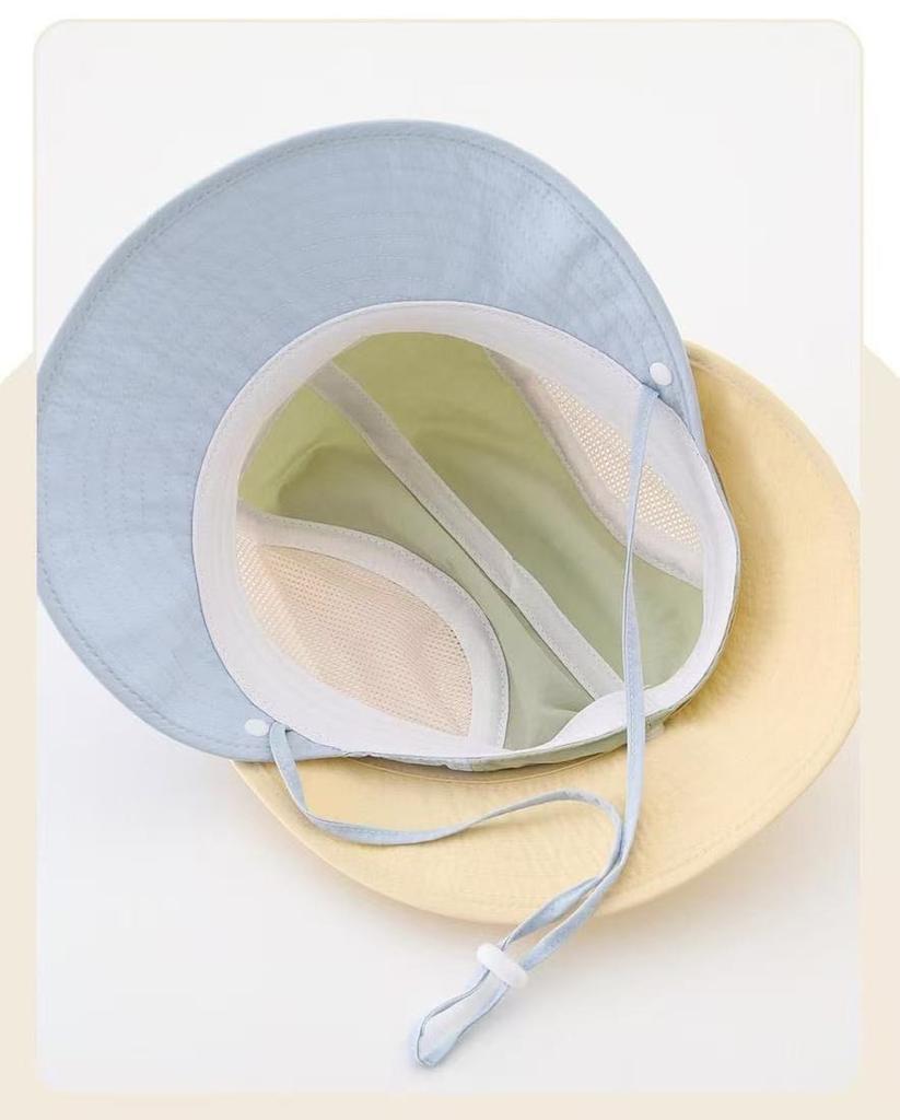 Children's sun hat summer thin design sun protection large brim breathable mesh shawl hat women's fisherman hat