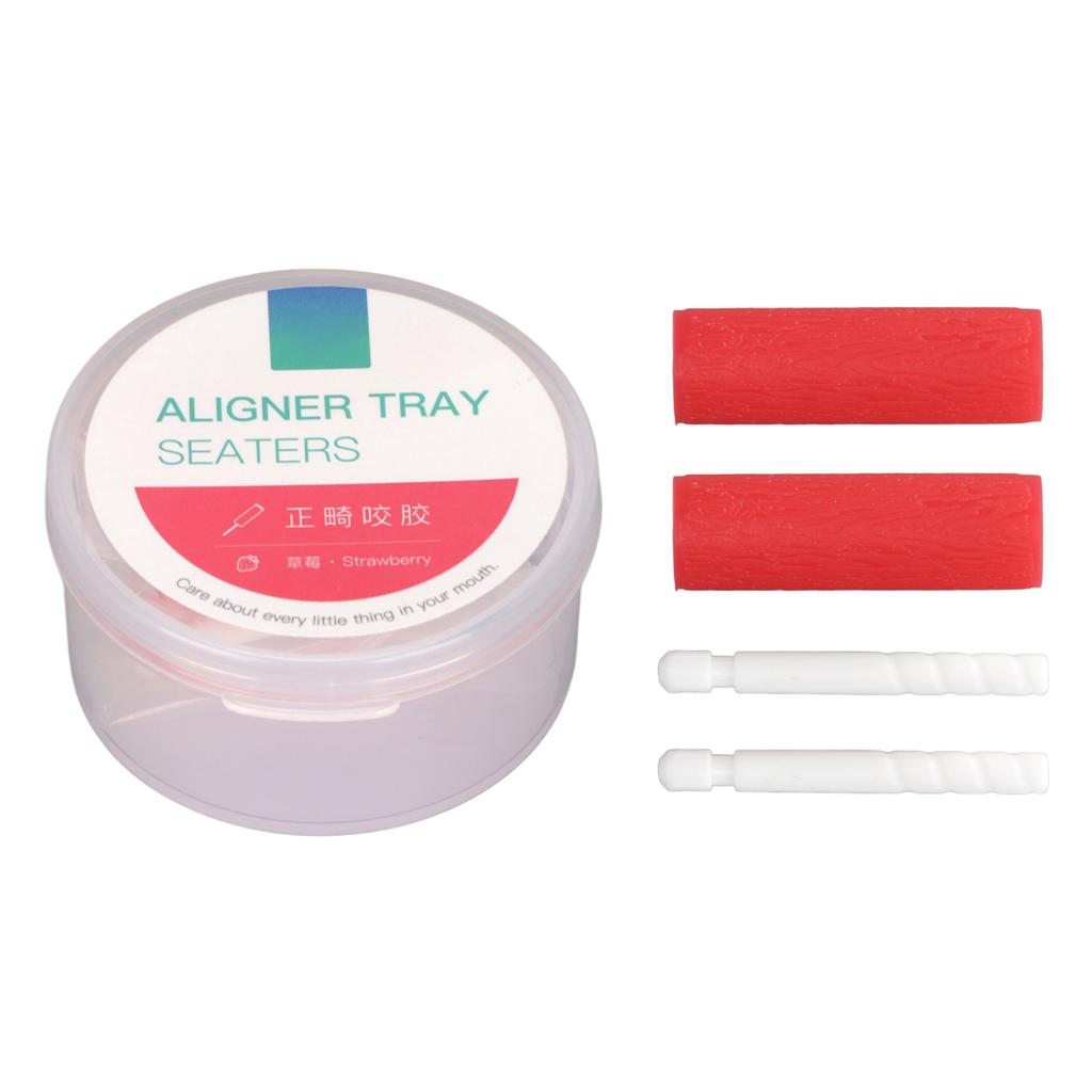Aligner Tray Seater Kieferorthopädie Chewies Gummi Geschmackvolles Set Kit zur Zahnkorrektur Erdbeergeschmack