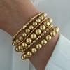 Vintage Gold Color Heart Shaped Beads Bracelets Set For Women Simple Waterproof Handmade CCB Stretch Bracelet Party Jewelry Gift