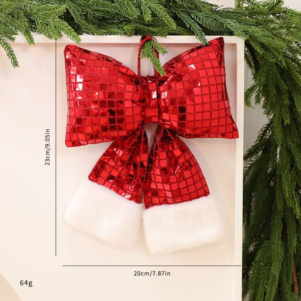 Creative Design Christmas Sequin Bow Bow Pendant Christmas Tree Ornament  Christmas Tree Decor